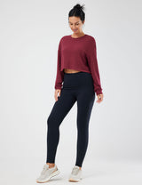Baleaf Women's Evergreen Modal Oversized Cropped Top (Website Exclusive) dbd090 Wine Red Full