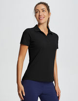 Baleaf Women's Flyleaf UPF50+ Polo Shirt (Website Exclusive) dfa024 Jet  Black Side