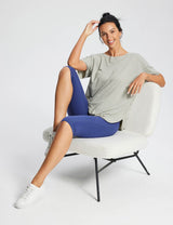 #Baleaf Women's High Rise Knee-length Pocketed Capris Estate Blue Full