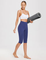 #Baleaf Women's High Rise Knee-length Pocketed Capris Estate Blue Full