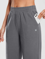 Baleaf Women's Evergreen Cotton 17" Sweatpants ebh026 Smoked Pearl Details