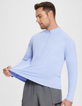Baleaf Men's UPF 50+ Quarter Zip Sun Shirts Kentucky Blue Details