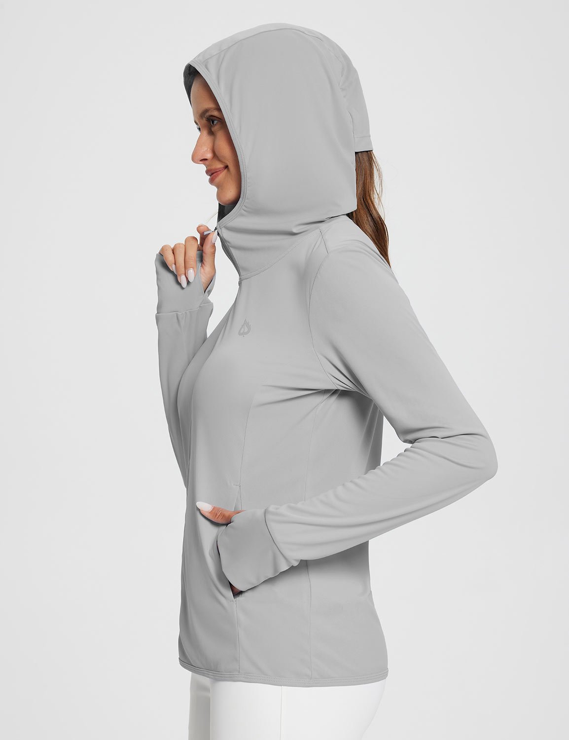 #Baleaf Women's UPF 50+ Lightweight Hoodie ega005 High-Rise Side