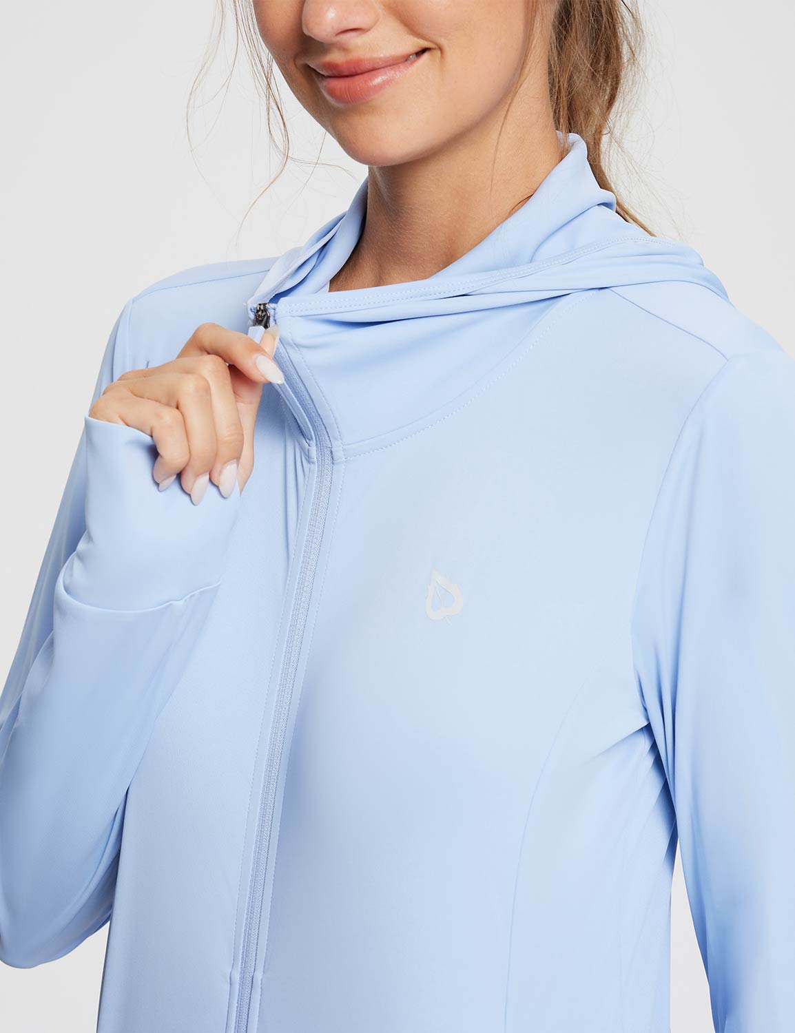 #Baleaf Women's UPF 50+ Lightweight Hoodie ega005 Kentucky Blue Details