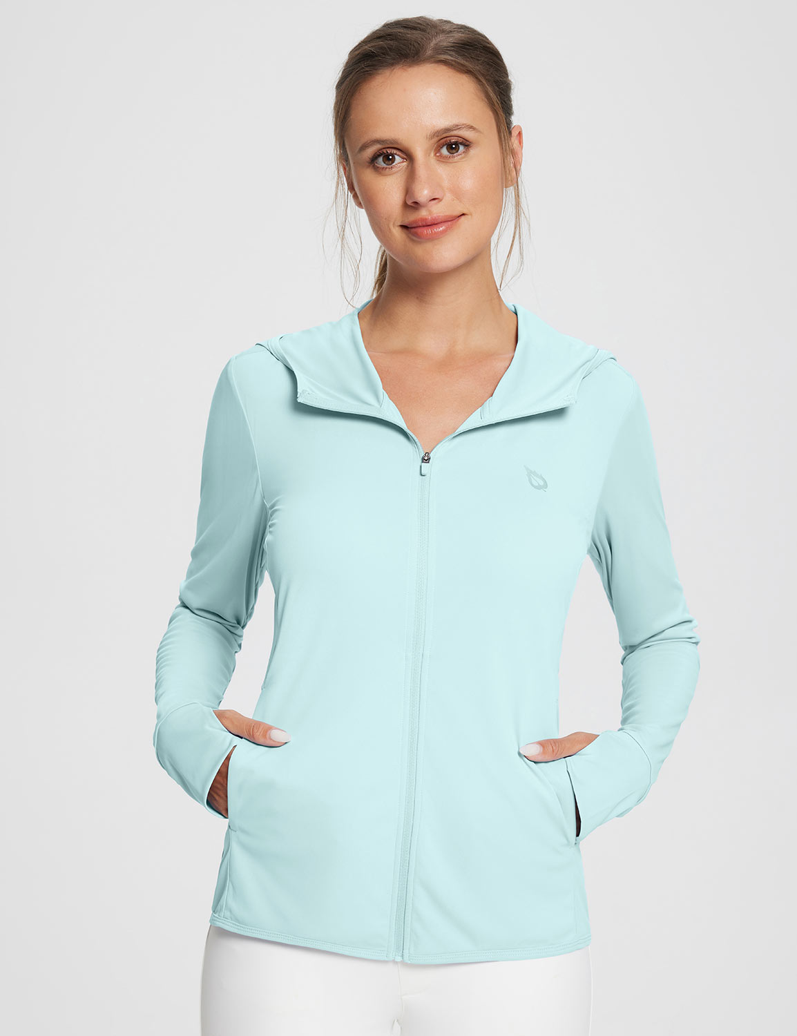 baleaf Dames UV SPF UPF 50 shirt met capuchon zonwering lange mouwen shirt capuchon met ritssluiting Sun Hoodie, grijs, S baleaf Dames UV SPF UPF 50 shirt met capuchon zonwering lange mouwen shirt capuchon met ritssluiting Sun Hoodie, grijs, S