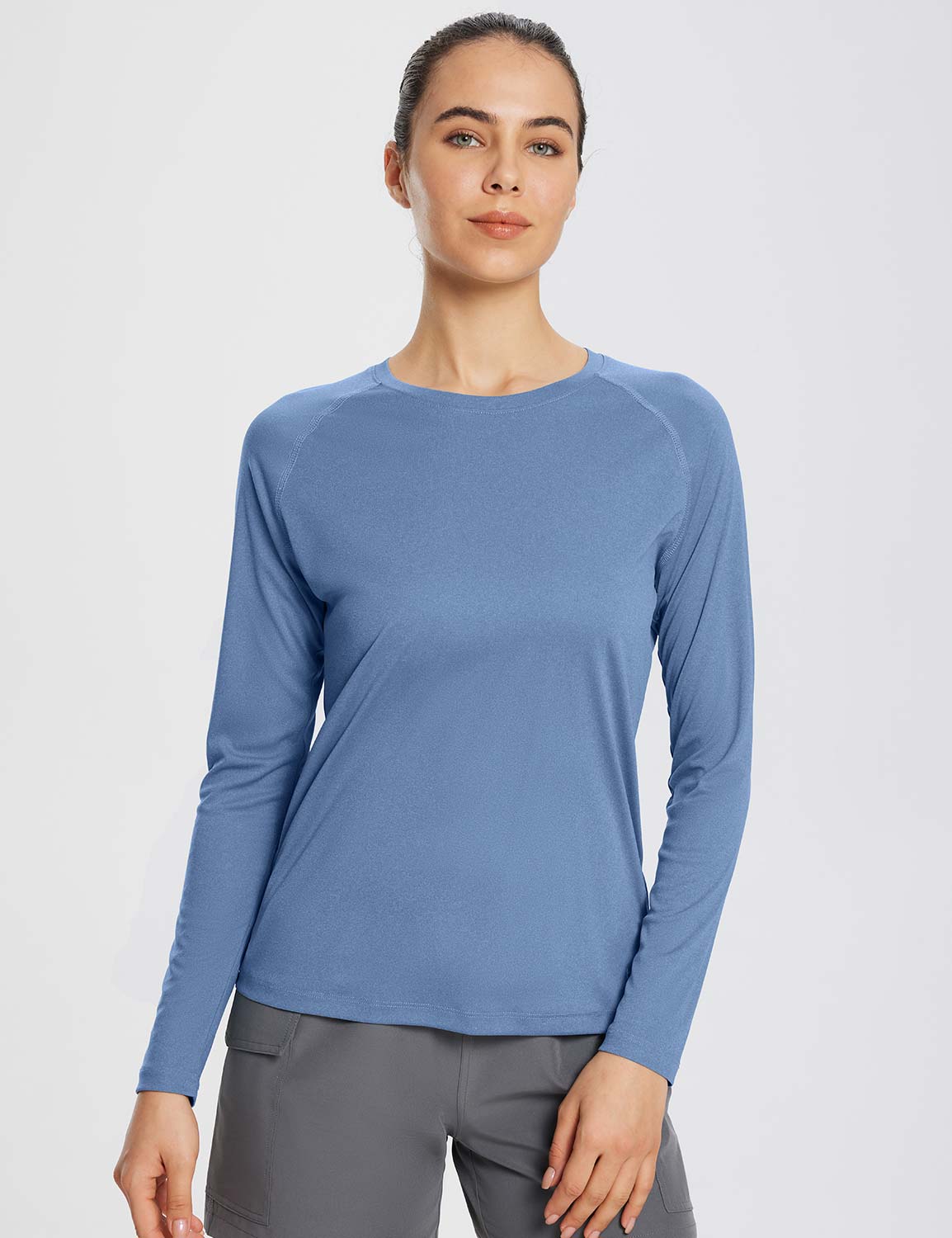 G4Free Women Long Sleeve UV Shirts Quick Dry Moisture Wicking Hiking Shirts  Workout Tops for Women 1# Peacock Blue Medium