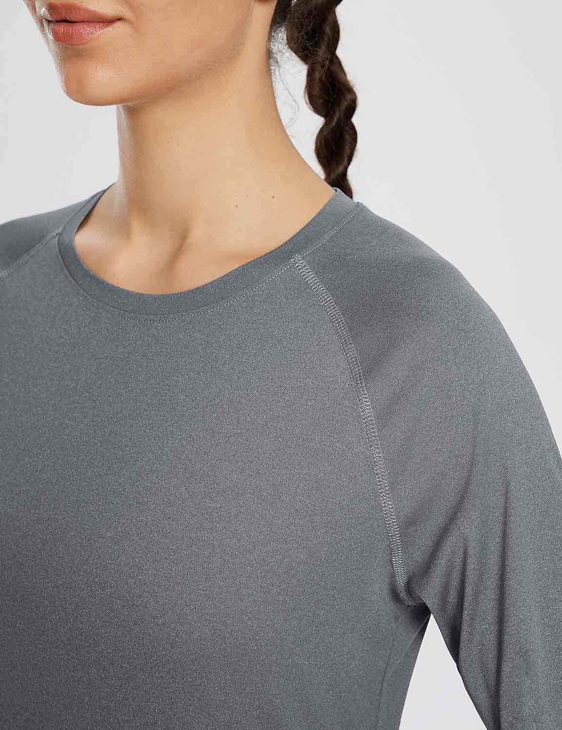 Baleaf Women's UPF 50+ Quick-Dry Sun Shirts ega010 Light Gray Details