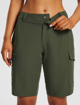 Baleaf Women's Laureate Quick-Dry Cargo Shorts ega025 Rifle Green Details