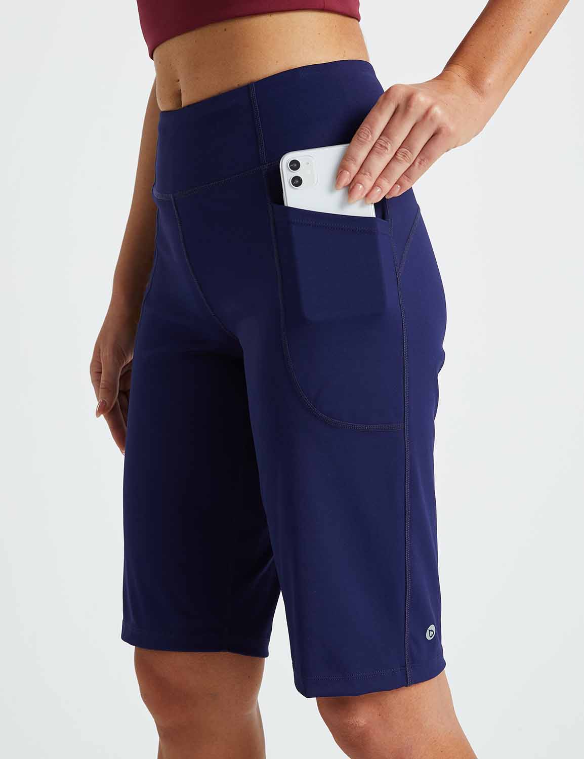 Baleaf Women's Flyleaf Pull-On Bermuda Shorts dbd005 Navy Details